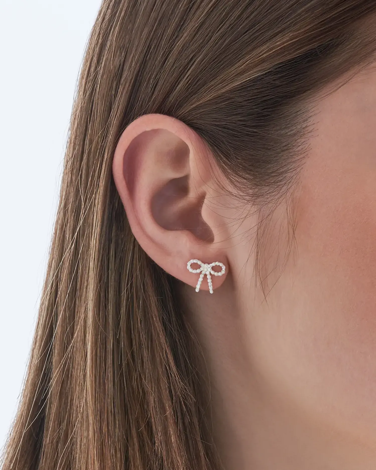 Bijou Brigitte Perlenschmuck|Ohrringe 925Er Silber>Ohrstecker - Pearly Bow weiß