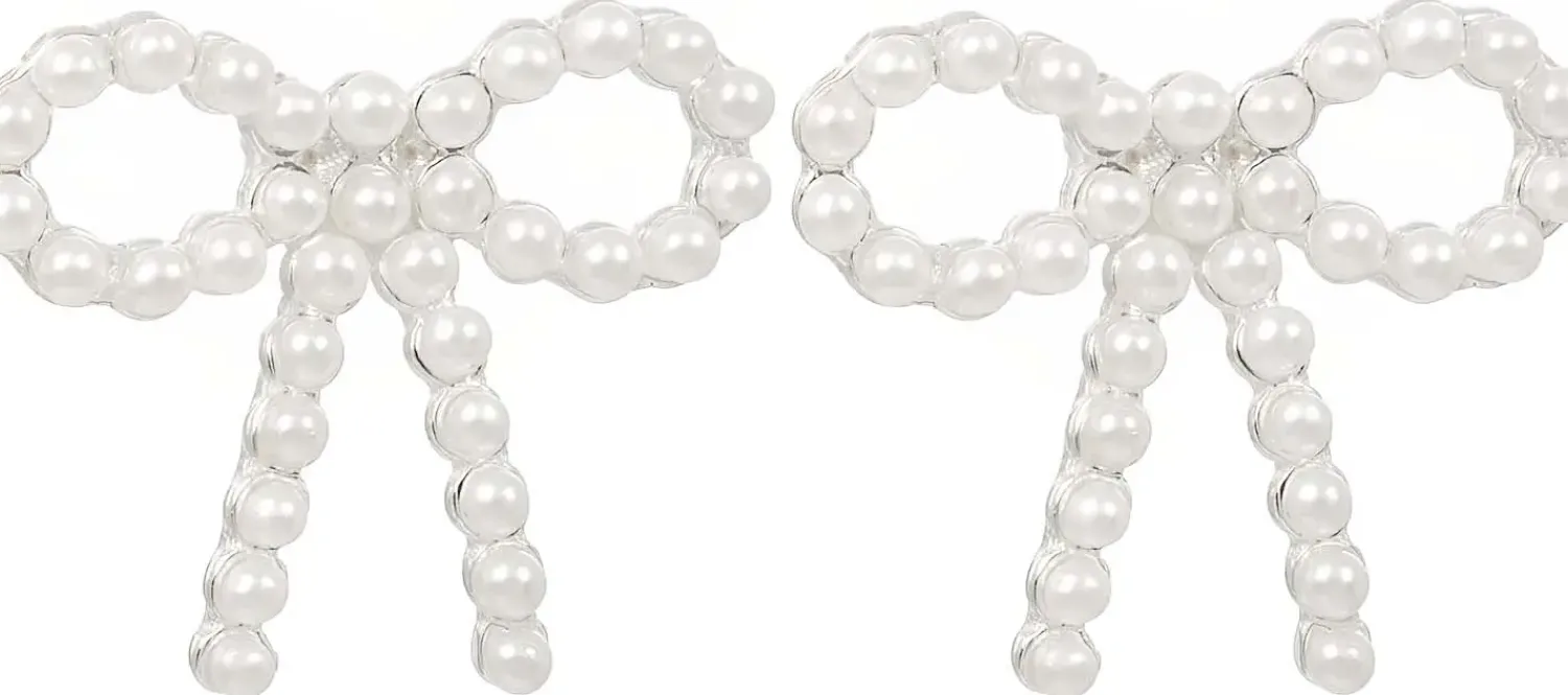 Bijou Brigitte Perlenschmuck|Ohrringe 925Er Silber>Ohrstecker - Pearly Bow weiß