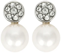Bijou Brigitte Silver Crystals|Ohrstecker>Ohrstecker - Pearly Crystal weiß, silber