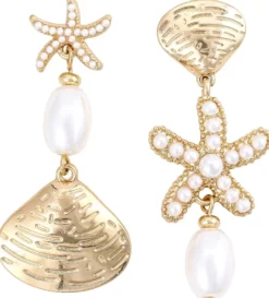 Bijou Brigitte Muschelschmuck|Ohrringe Gold>Ohrstecker - Pearly Shells gold