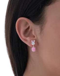 Bijou Brigitte Kinderschmuck|Ohrringe 925Er Silber>Ohrstecker - Pink Easter rosa, weiß