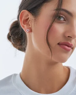 Bijou Brigitte Silver Crystals|Ohrstecker>Ohrstecker - Pink Heart silber