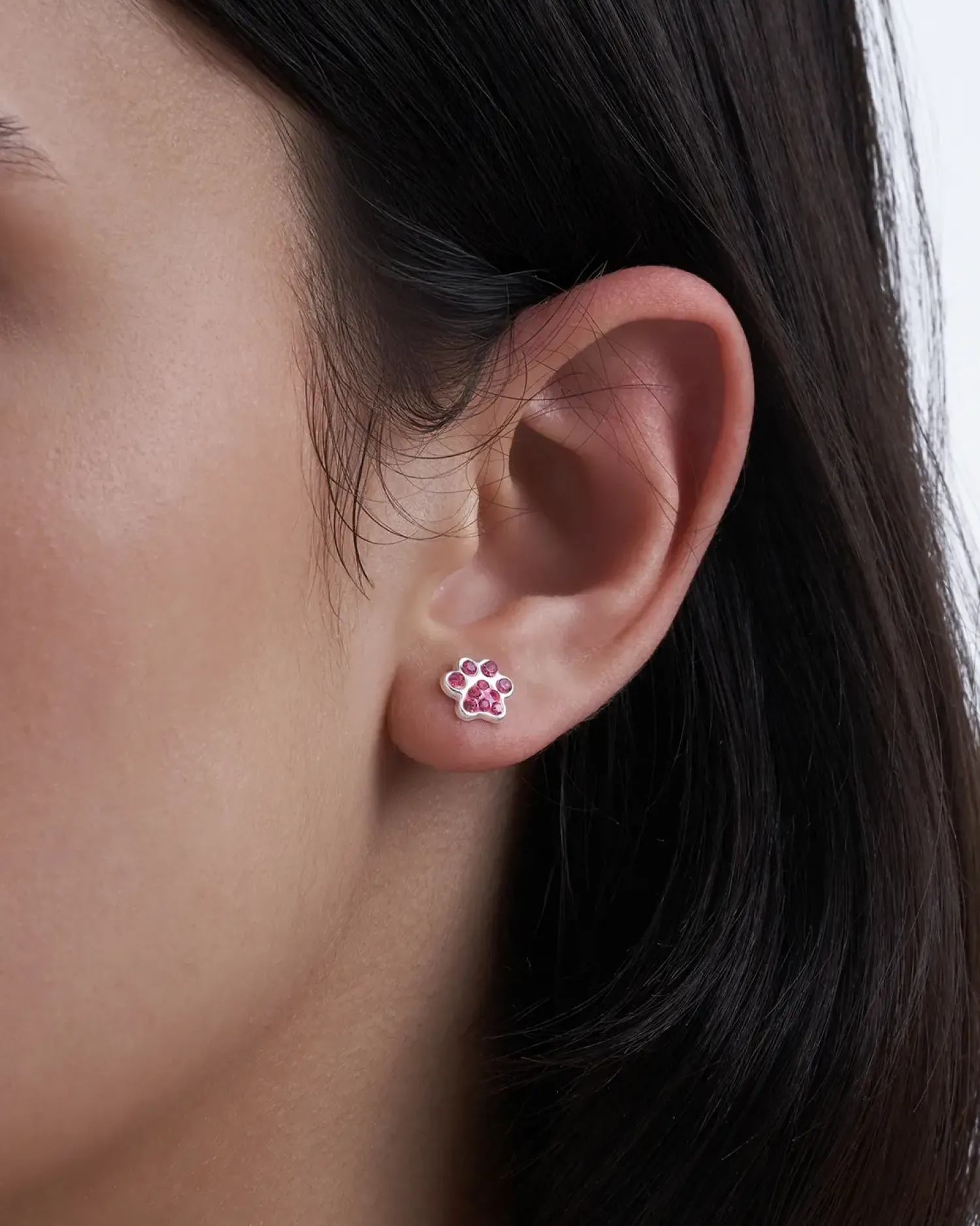 Bijou Brigitte Kinderschmuck|Ohrringe 925Er Silber>Ohrstecker - Pink Paws silber, pink