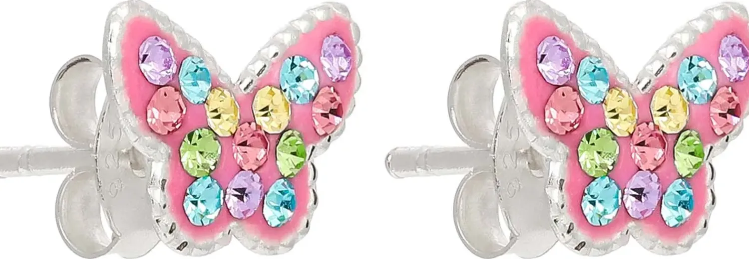 Bijou Brigitte Ohrstecker|Kinderschmuck>Ohrstecker - Pink Wing rosa, mehrfarbig