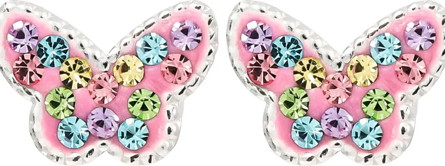 Bijou Brigitte Ohrstecker|Kinderschmuck>Ohrstecker - Pink Wing rosa, mehrfarbig