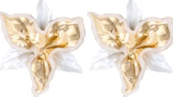 Bijou Brigitte Ohrringe Gold|Blumenschmuck>Ohrstecker - Pure Blossom gold, weiß