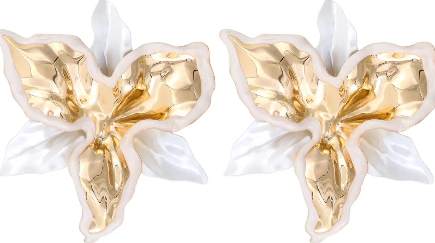 Bijou Brigitte Ohrringe Gold|Blumenschmuck>Ohrstecker - Pure Blossom gold, weiß