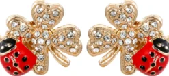 Bijou Brigitte Ohrringe Gold>Ohrstecker - Red Luck gold, rot