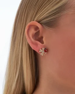 Bijou Brigitte Ohrringe Gold>Ohrstecker - Red Luck gold, rot