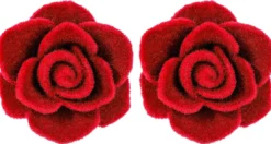 Bijou Brigitte Blumenschmuck|Ohrstecker>Ohrstecker - Red Rose rot