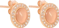 Bijou Brigitte Ohrringe 925Er Silber|Ohrringe 925Er Silber>Ohrstecker - Rose Cateye roségold