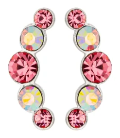 Bijou Brigitte Ohrringe 925Er Silber|Ohrringe 925Er Silber>Ohrstecker - Rose Curve rosa, silber