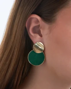 Bijou Brigitte Ohrringe Gold|Ohrstecker>Ohrstecker - Round Agate gold, grün