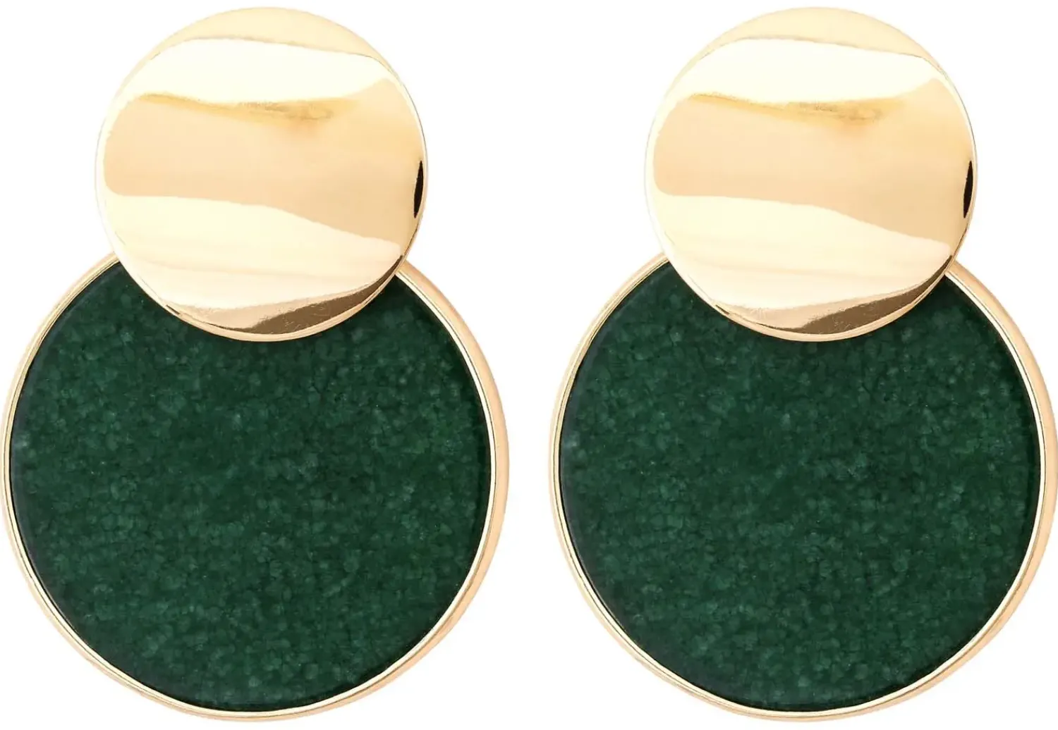 Bijou Brigitte Ohrringe Gold|Ohrstecker>Ohrstecker - Round Agate gold, grün