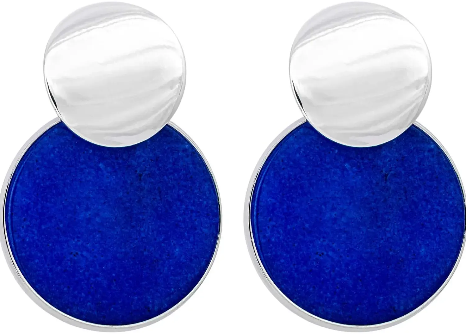 Bijou Brigitte Ohrstecker>Ohrstecker - Round Jade blau, silber