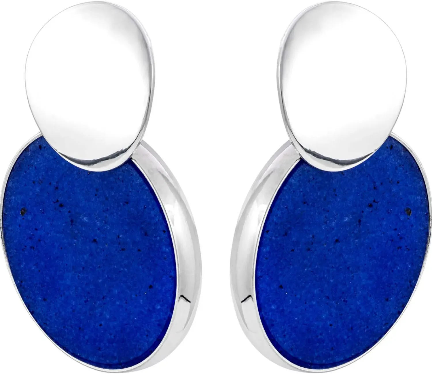 Bijou Brigitte Ohrstecker>Ohrstecker - Round Jade blau, silber