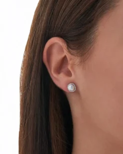 Bijou Brigitte Silver Crystals|Ohrstecker>Ohrstecker - Round Pearls weiß, silber
