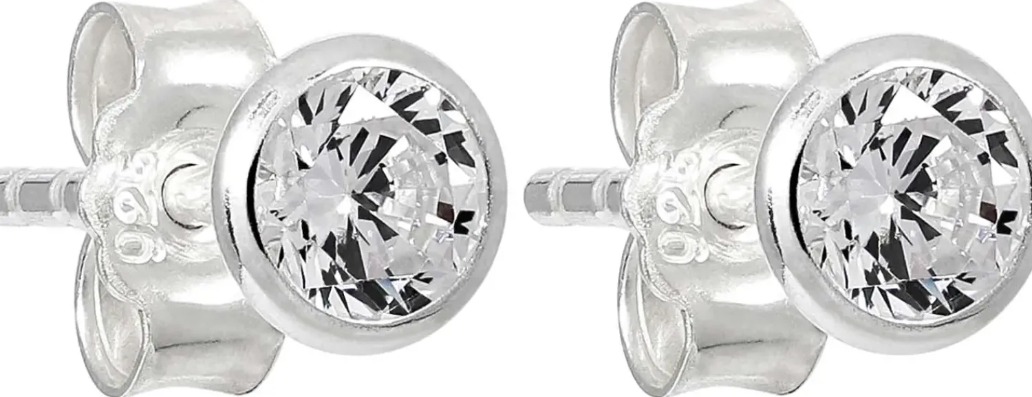 Bijou Brigitte Silver Crystals|Ohrstecker>Ohrstecker - Round Zirconia silber
