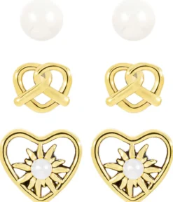 Bijou Brigitte Ohrringe 925Er Silber|Ohrringe 925Er Silber>Ohrstecker-Set - Alpine Charms gold, weiß