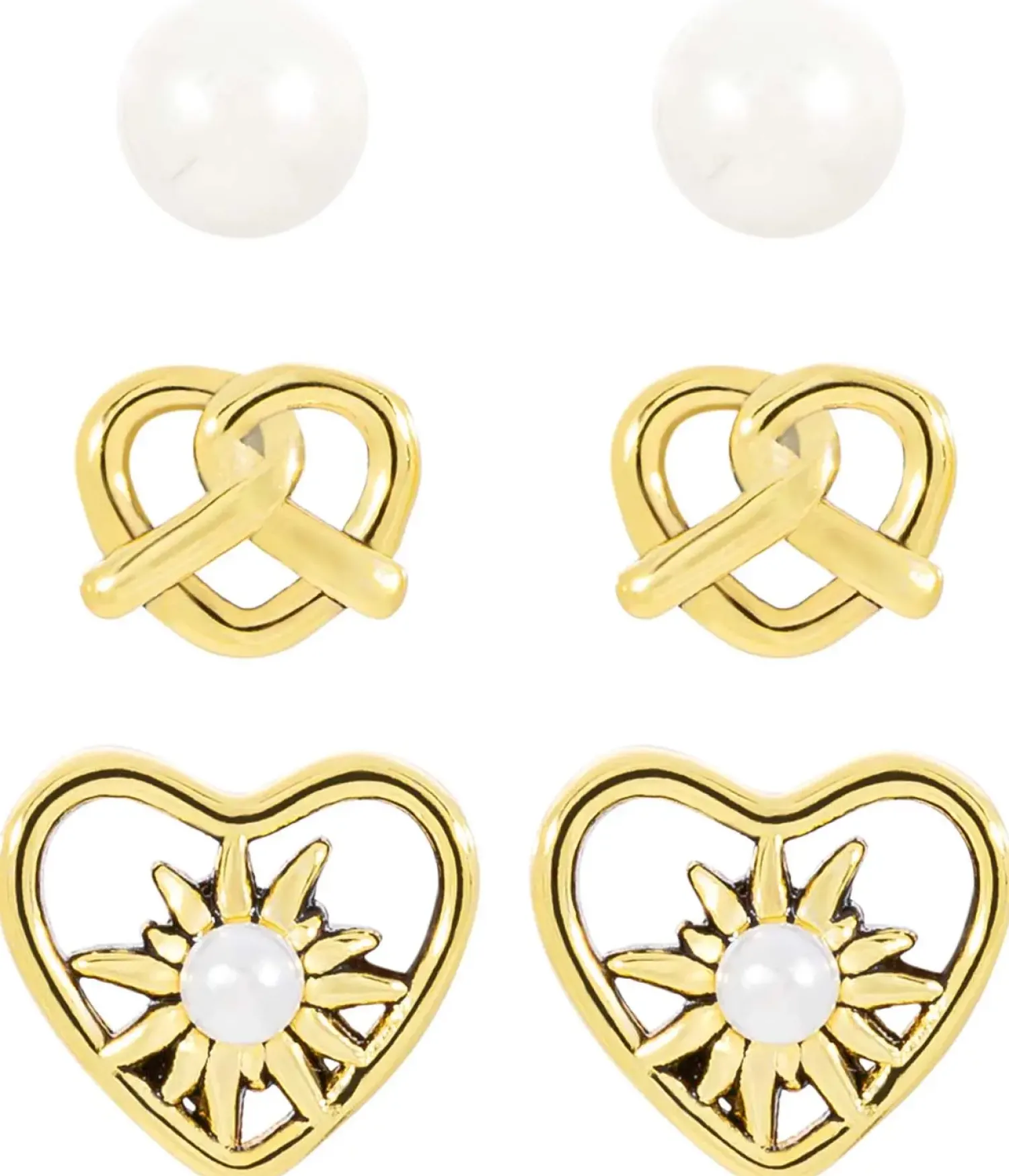 Bijou Brigitte Ohrringe 925Er Silber|Ohrringe 925Er Silber>Ohrstecker-Set - Alpine Charms gold, weiß