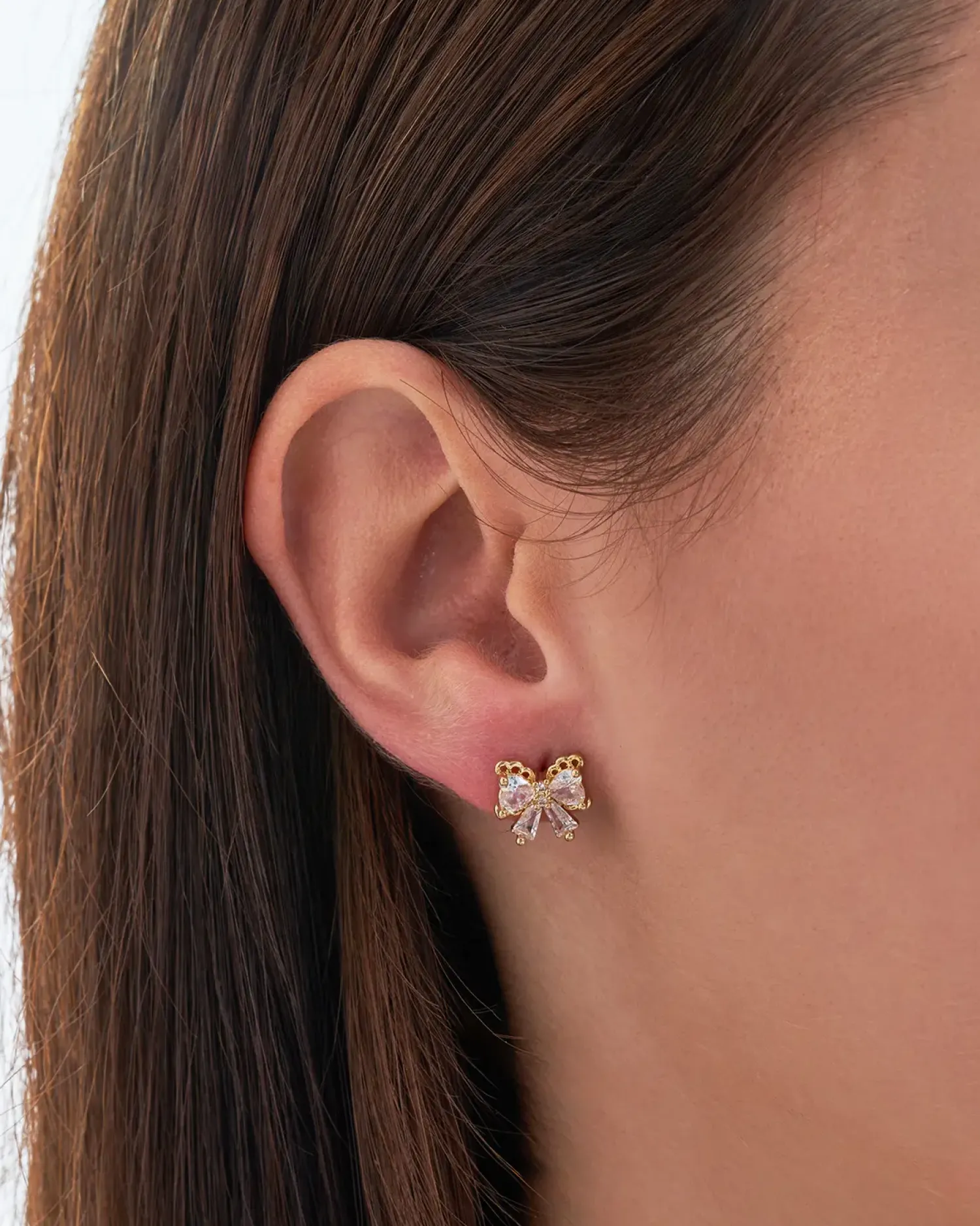 Bijou Brigitte Perlenschmuck|Ohrringe Gold>Ohrstecker-Set - Bow Trio gold, weiß