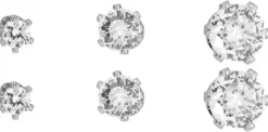 Bijou Brigitte Ohrstecker>Ohrstecker-Set - Clear Crystal silber