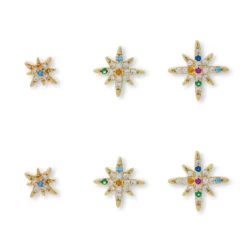 Bijou Brigitte Ohrringe Gold|Ohrstecker>Ohrstecker-Set - Colorful Stars gold
