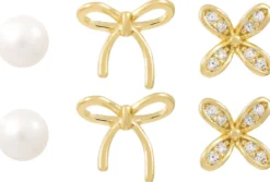Bijou Brigitte Silver Crystals|Ohrstecker>Ohrstecker-Set - Demure Trio gold, weiß