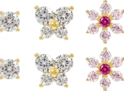Bijou Brigitte Blumenschmuck|Silver Crystals>Ohrstecker-Set - Floral Cuties gold