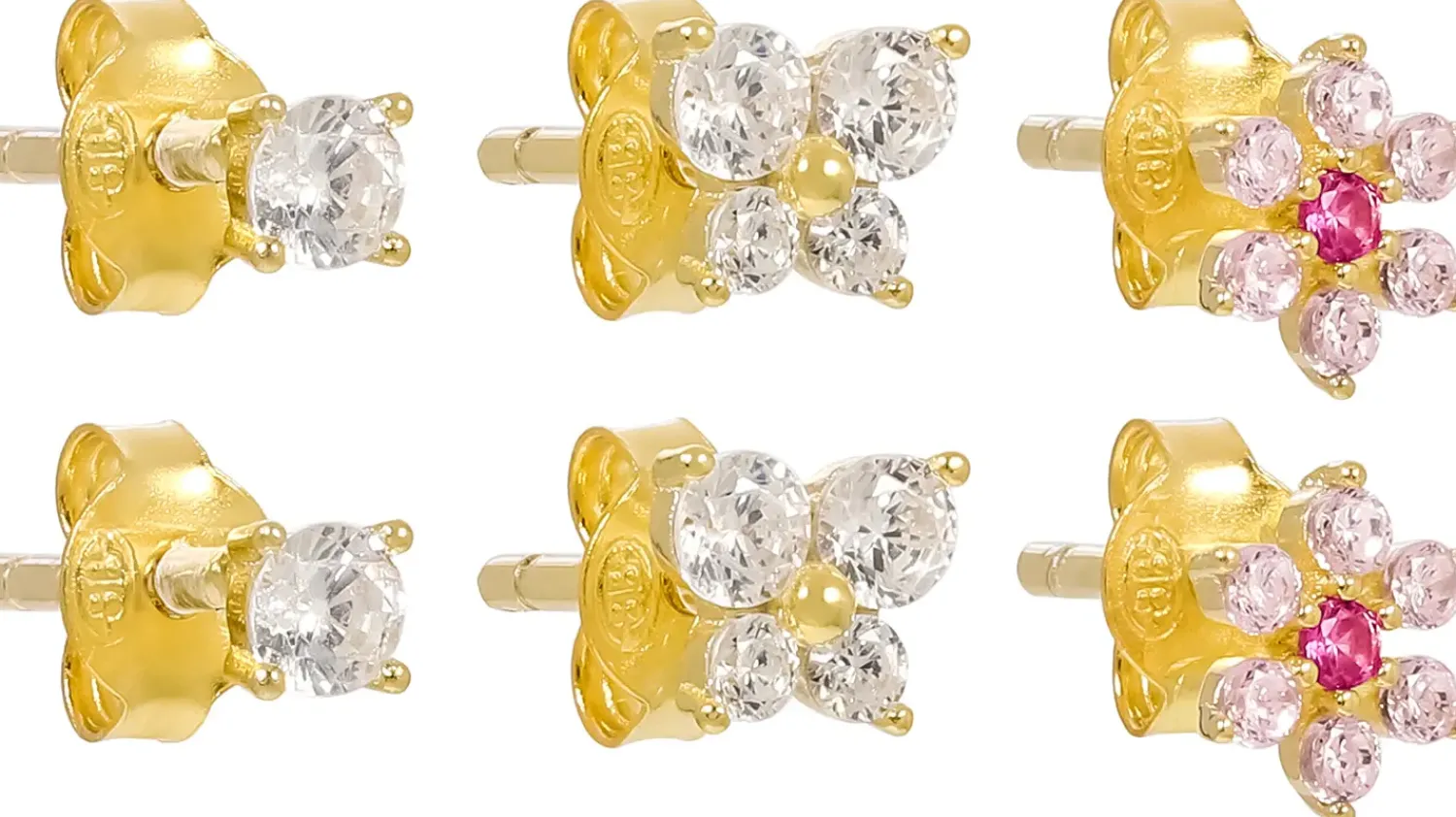 Bijou Brigitte Blumenschmuck|Silver Crystals>Ohrstecker-Set - Floral Cuties gold