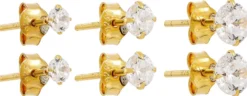 Bijou Brigitte Ohrringe Gold|Silver Crystals>Ohrstecker-Set - Gleaming Stars gold