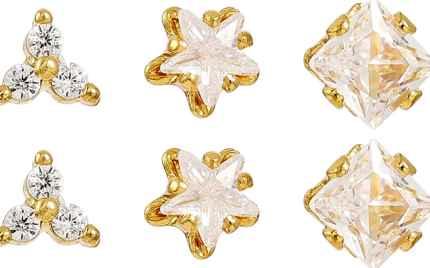 Bijou Brigitte Ohrringe Gold|Ohrstecker>Ohrstecker-Set - Gleaming Trio gold