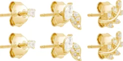 Bijou Brigitte Blumenschmuck|Silver Crystals>Ohrstecker-Set - en Spark gold