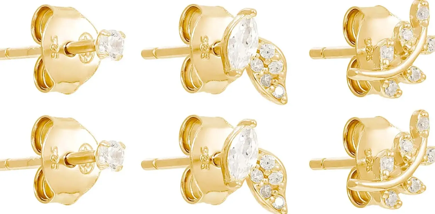 Bijou Brigitte Blumenschmuck|Silver Crystals>Ohrstecker-Set - en Spark gold