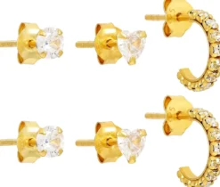 Bijou Brigitte Ohrringe Gold|Silver Crystals>Ohrstecker-Set - Iced gold
