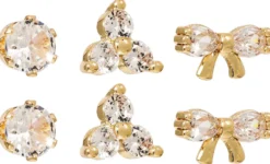 Bijou Brigitte Ohrringe Gold|Blumenschmuck>Ohrstecker-Set - Mindful Trio gold