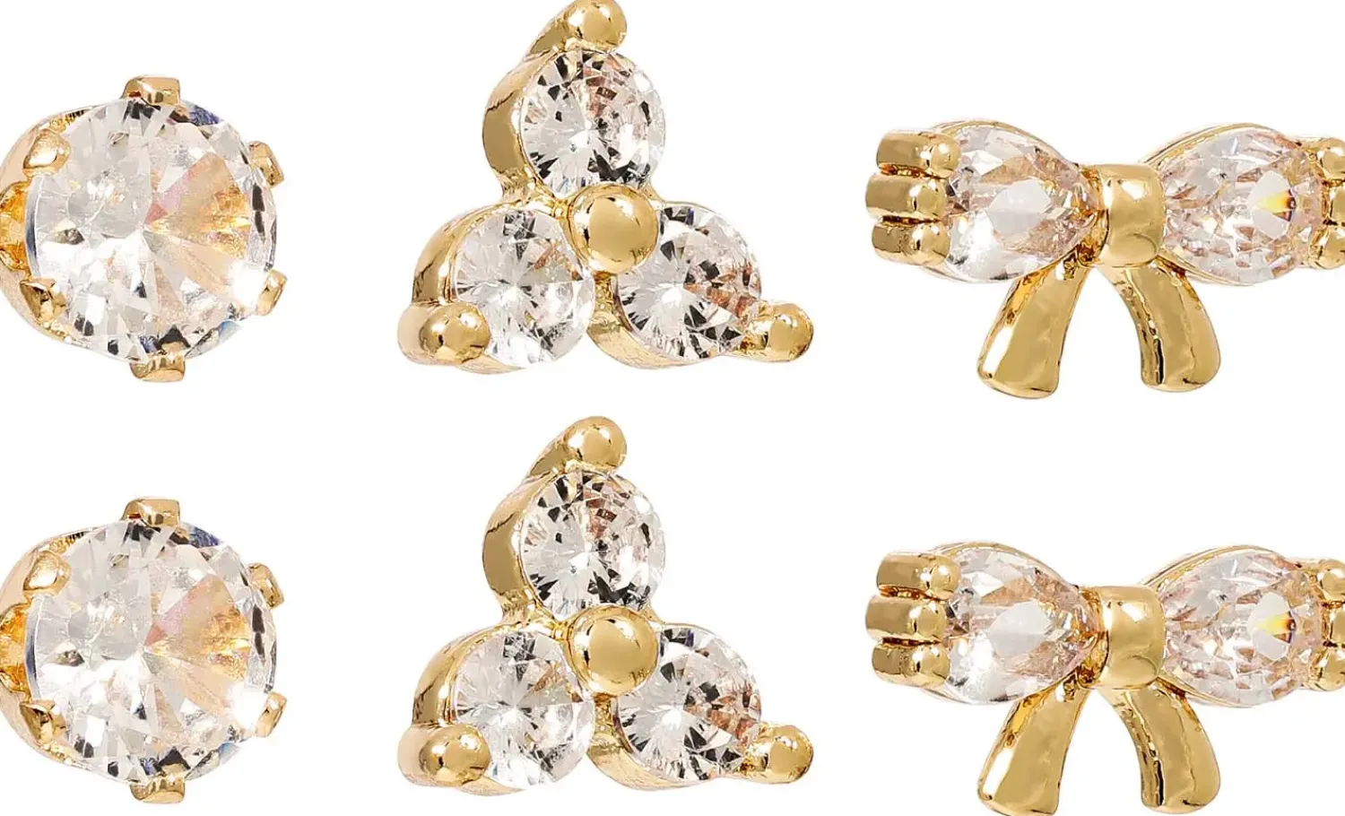 Bijou Brigitte Ohrringe Gold|Blumenschmuck>Ohrstecker-Set - Mindful Trio gold