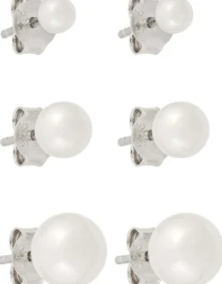 Bijou Brigitte Ohrstecker|Perlenschmuck>Ohrstecker-Set - Pearly Shimmer weiß, silber