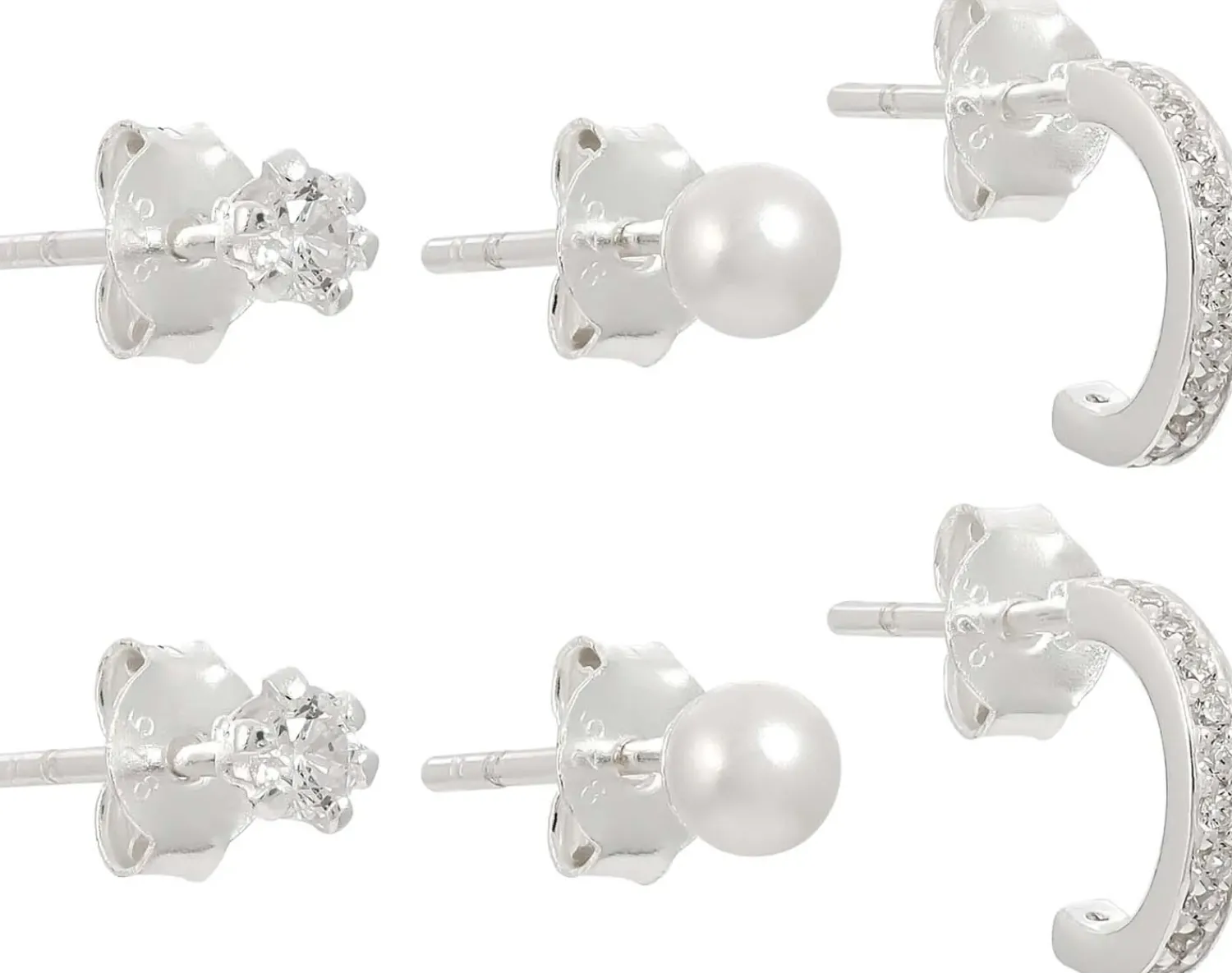 Bijou Brigitte Silver Crystals|Ohrstecker>Ohrstecker-Set - Perfect Trio silber
