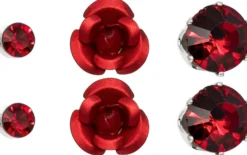 Bijou Brigitte Blumenschmuck|Ohrstecker>Ohrstecker-Set - Red Passion rot