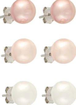 Bijou Brigitte Ohrstecker|Perlenschmuck>Ohrstecker-Set - Rosa Pearl rosa, weiß, silber