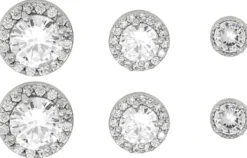 Bijou Brigitte Brautohrringe|Brautschmuck>Ohrstecker-Set - Round Shine silber