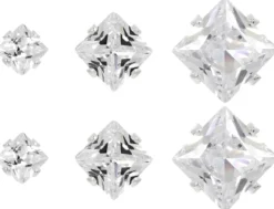 Bijou Brigitte Basics|Ohrstecker>Ohrstecker-Set - Shiny Squares silber