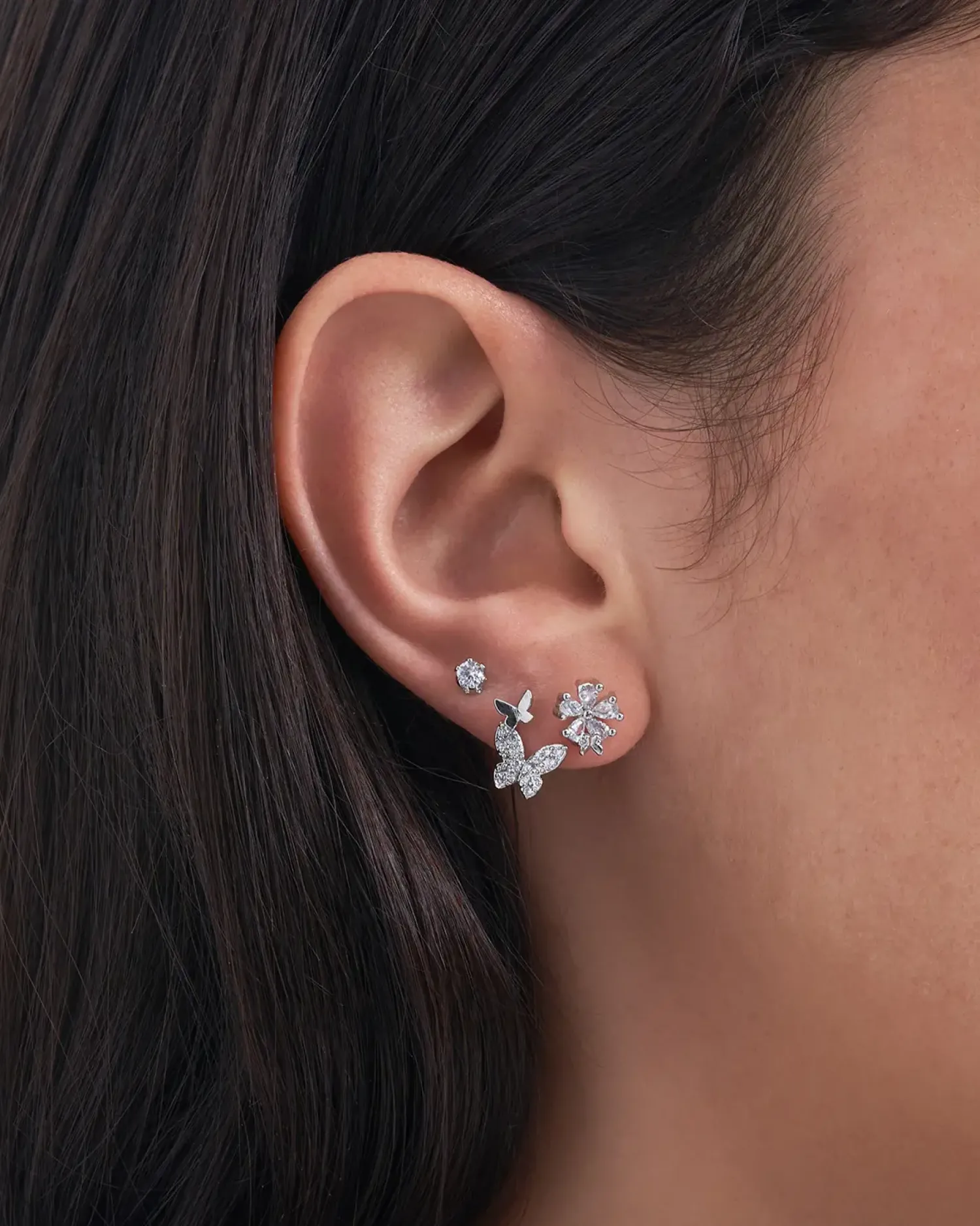 Bijou Brigitte Blumenschmuck|Ohrstecker>Ohrstecker-Set - Silver Garden silber