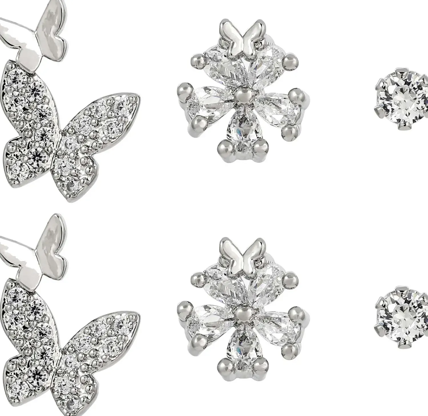 Bijou Brigitte Blumenschmuck|Ohrstecker>Ohrstecker-Set - Silver Garden silber