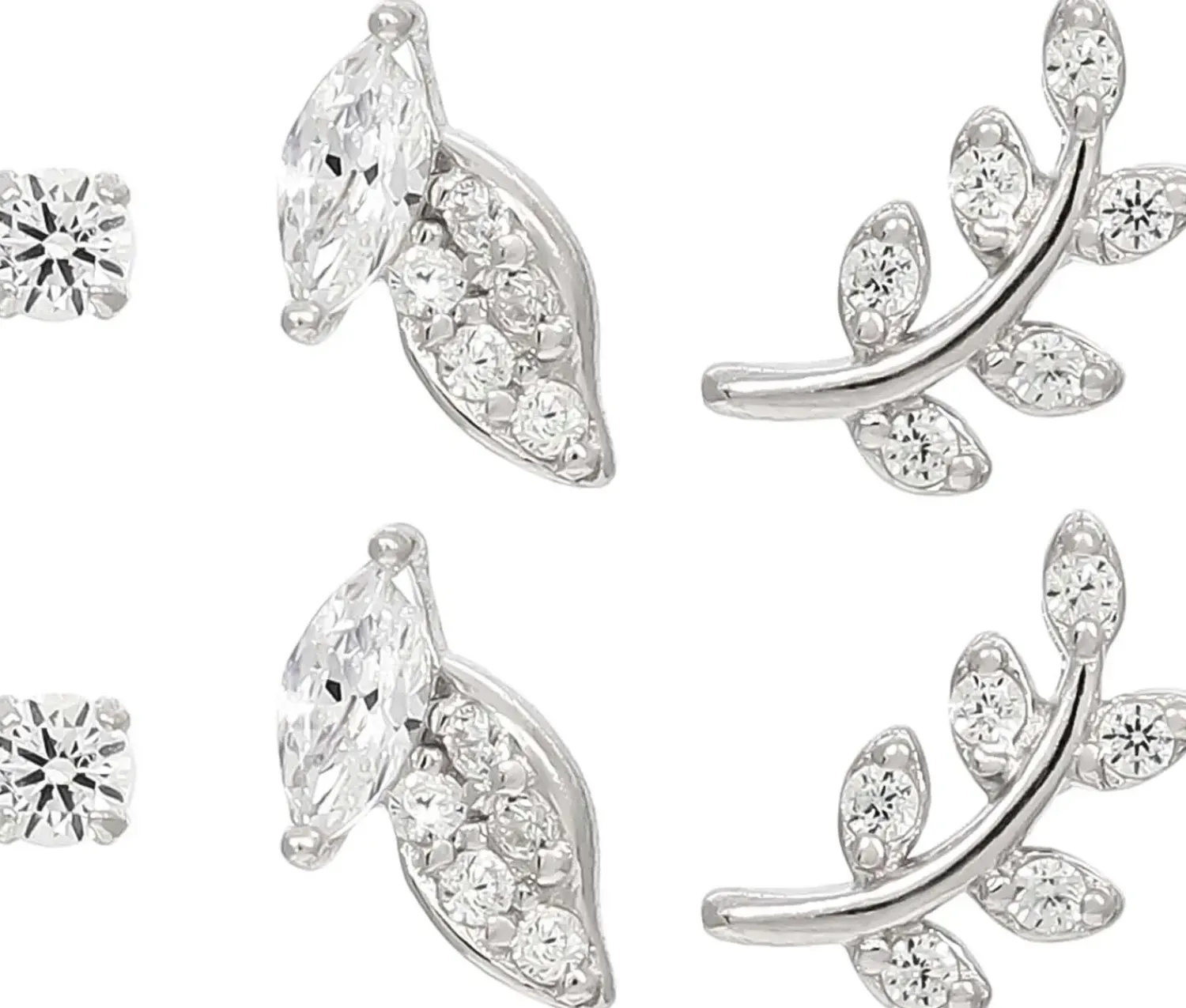 Bijou Brigitte Blumenschmuck|Silver Crystals>Ohrstecker-Set - Silver Spark silber