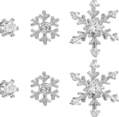 Bijou Brigitte Ohrringe 925Er Silber|Ohrringe 925Er Silber>Ohrstecker-Set - Snowflake Sparkle silber