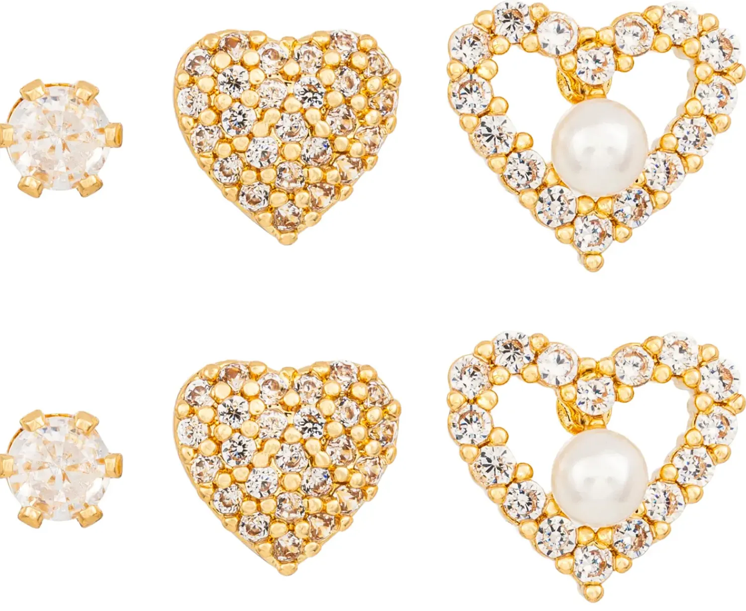 Bijou Brigitte Für Bestimmte Personen|Ohrringe Gold>Ohrstecker-Set - Sparkle Heart gold