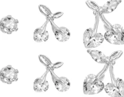 Bijou Brigitte Ohrstecker>Ohrstecker-Set - Sparkling Cherry silber