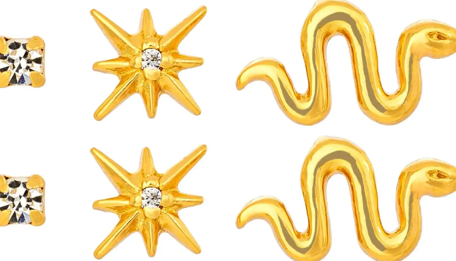 Bijou Brigitte Ohrringe 925Er Silber|Ohrringe Gold>Ohrstecker-Set - Sparkling Stars gold